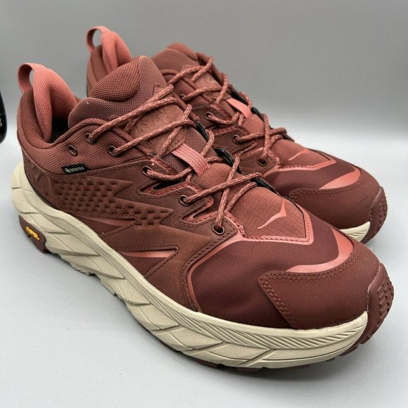 Hoka Womens Red Anacapa GTX Trail Running Hiking Goretex Shoes Sz US‎ 11B VIBRAM - Picture 1 of 12